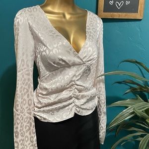 SHEIN satin long sleeve blouse